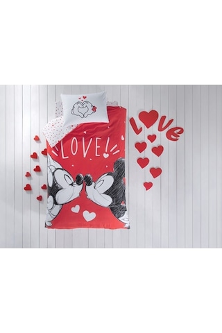 Taç Disney Minnie Mickey Lovely Tek Kişilik Nevresim Takımı (530583880)