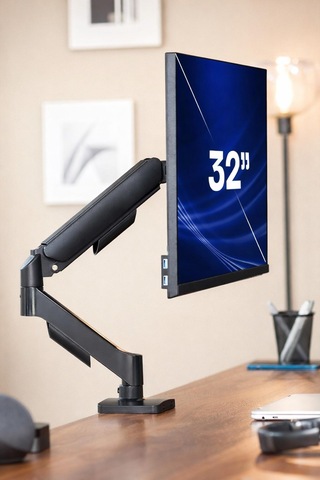 17-32" Tek Kollu Monitör Kolu Vesa Uyumlu Tam Hareketli 9 Kg Taşıma Kapasiteli Monitör Standı