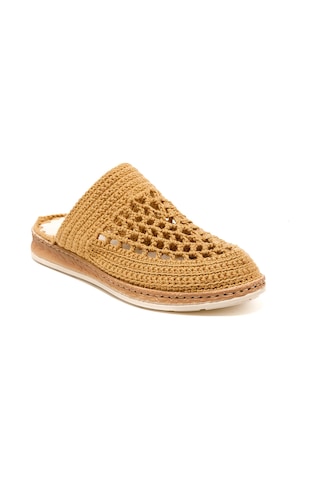 Terlik Kadın Bbs Jmy John May Knitwear Slippers Camel Kahverengi
