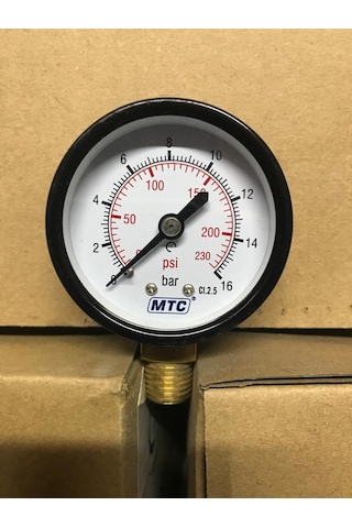Mtc Manometre 0-16 Bar / 63 MM / G1/4"  ALTtan Bağlantı Kuru Tip