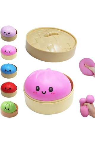 Squishy Dumpling Gizemli Renkli Squishy - Büyük Boy 10x10 Cm