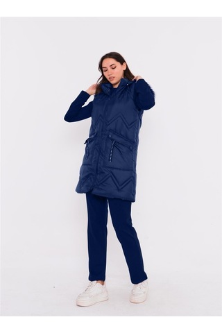 Bwest Sarah Kapşonlu Şişme Yelekli Spor Üçlü Takım - 70030 - İndigo-15 İndigo