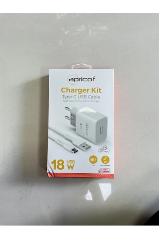 Apricot Type- C Ve Usb Uçlu Hızlı Şarj Kablosu Ve Adaptörü 18w