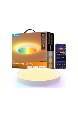 Govee Rgbıcww + Rgbıcww Yuvarlak Akıllı Tavan Armatürü Pro 15 İnç