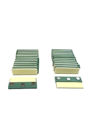 10 Adet İsimlik Mıknatısı - Yakalık Mıknatısı 45 13 Mm 3 Neodyum Mıknatıslı