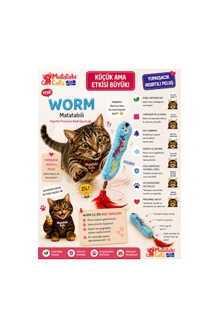 Worm Hışırtılı,çıngıraklı,matatabi Li,pelüş Oyuncak