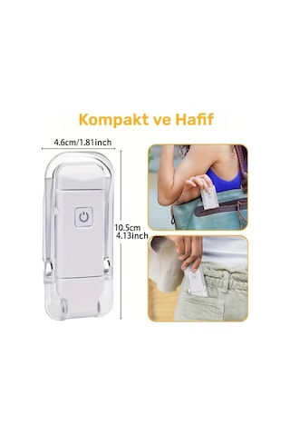 Beyaz Renk Kitap Okuma Işığı 3 Farklı Işık Rengi 3 Kademe Işık Kitap Ayıracı Usb Şarjlı Beyaz