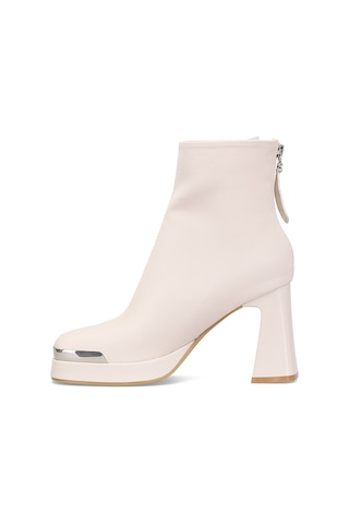 Guja 25k414-2 Kadın Hakiki Deri Topuklu Bot Bej Bej