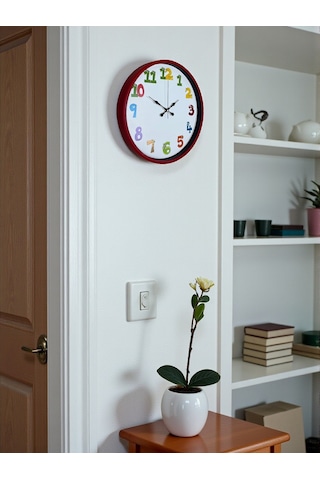 36 Cm Kırmızı Çocuk Odası Duvar Saati Diğer 64442764