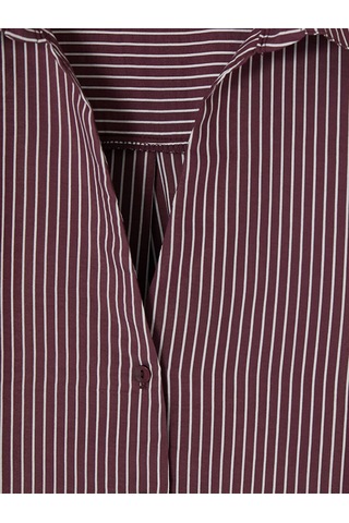 Lcw Comfort Kahverengi Çizgili Kadın Gömlek