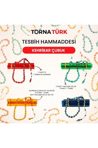 Tesbih Hammaddesi Kehribar Sıkma Çubuk Gül Pembe Renk