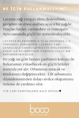 Boco Born In Cosmetics Itır + Lavanta Saf Aromaterapi Uçucu Yağı 2 x 10 ML