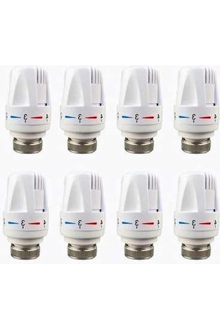 Pazly 8 Adet Beyaz Akıllı Radyatör Valfi Yedek Başlığı M30x1, 5 Diş Abs Bronz İç Yüzey, 4-120 C Otomatik Kontrol