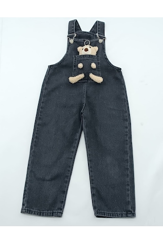 Kot Salopet Ayıcıklı Unisex Siyah