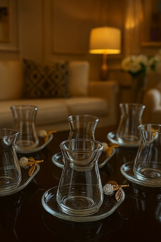 Alfafe Home Özel Seri 6'lı Gümüş Çay Seti , Çay Takımı , Hediyelik , Çeyizlik Gümüş