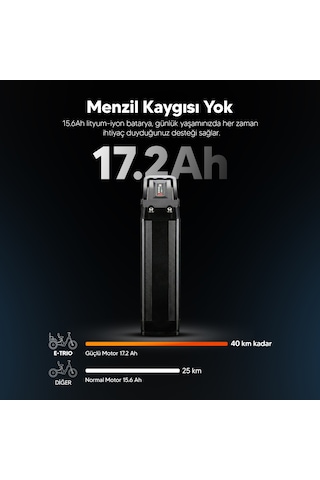 Stradacycles E-TRIO Hidrolik Disk Elektrikli Üç Tekerlekli Antrasit