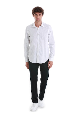 Hatemoğlu Beyaz Comfort Fit Baskılı Slim Yaka Uzun Kollu Spor Gömlek 24d190000007 406 Beyaz