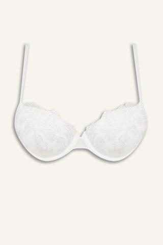 Defacto Dantel Detaylı Brode Kaplı Push Up Balenli Ecru Bra H4456ax26sper77 Ekru-er77