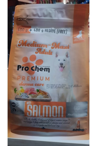 Prochem Medium Maxi Adult Somonlu Yetişkin Köpek Maması 400 G + 400 G