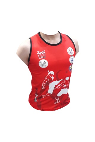 Muay Thai Tişört & Muay Thai Maç Atleti & Muaythai Tişörtü & Muay Kırmızı