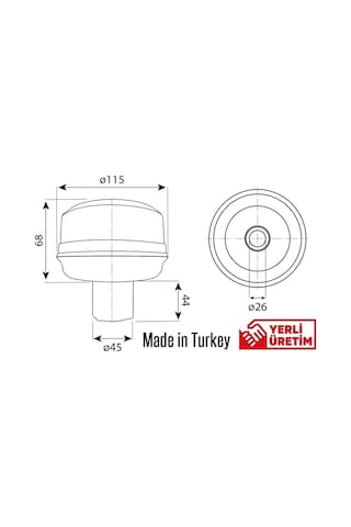 Döner Lamba Üç Fonksiyonlu Ledli Boru Tipi Kablolu Kısa Tip Sarı 12/110v