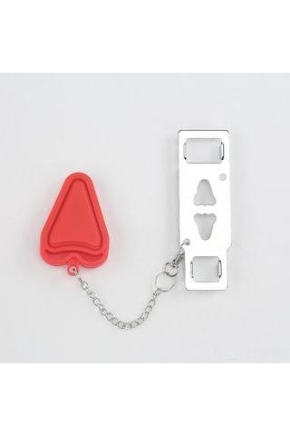 Dianziye Evcil Taşınabilir Kapı Kilidi - Anti-hırsızlık, Engelleyici Çift Fonksiyonlu, Delme Yok, Kompakt Kırmızı Kapı Kilit Aleti