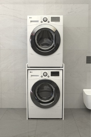 Solévo Banyo Dolabı Çamaşır Ve Kurutma Makinesi Dolabı Beyaz Beyaz