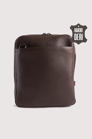 Hakiki Deri Erkek El Çantası Kahverengi Smr9280 Kahverengi