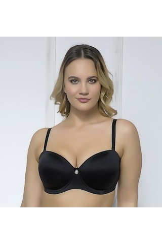 Pierre Cardin Moonlight 2134 Siyah Soft Cup Balenli Straplez Toparlayıcı Sütyen siyah
