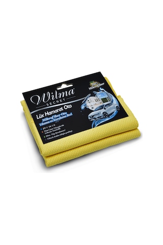 Wilma Secret Lüx Hamarat Mikrofiber Cam Bezi Sarı 50x70cm 4 Adet Şeffaf