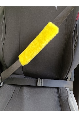 Peluş Seyahat Emniyet Kemer Pedi Kılıfı 2'li Sarı Renk