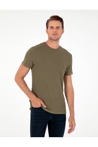 Pierre Cardin Erkek Haki Tişört Basic 50280967-vr027 Haki