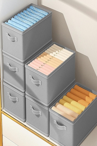 Adarya Home 4 Adet Dolap İçi Kıyafet Saklama Organizeri 45x25x20cm Gri