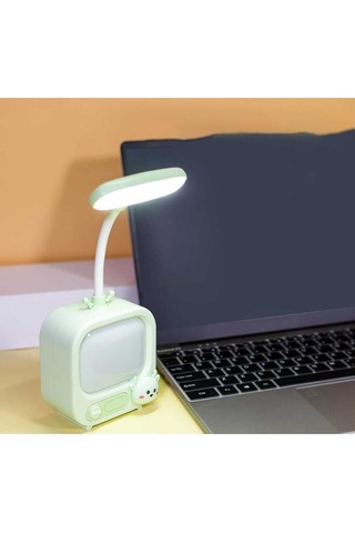 Masa Lambası Okuma Işığı Ayarlanabilir Boyun Şarjlı Led Dokunmatik Kontrol Odası Dekor Green Çok Renkli