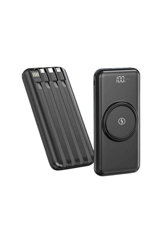 Kablosuz Çoklu Şarj Girişli 10.000 Mah Kablolu Powerbank Taşınabilir Altın 10304050