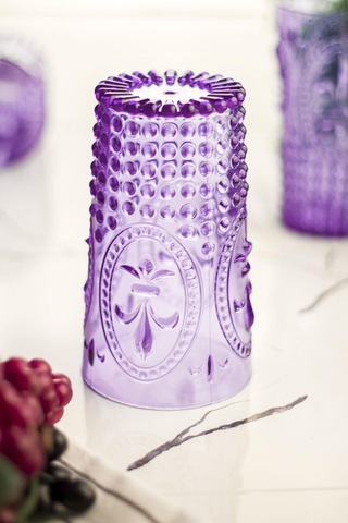 Akrilik Mor 6'lı Uzun Bardak & Su Meşrubat Bardağı 750 Ml Büyük Boy & Cam Değildir Sarı