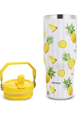 Karaca Strio Ananas Çelik Sızdırmaz Termos 900 Ml Sarı