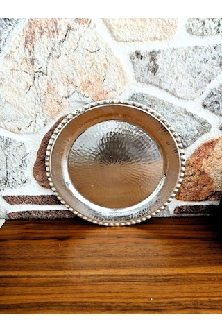 Modabakır Bakır Supla, Servis Tabak 27 Cm Model:098999873 Gümüş