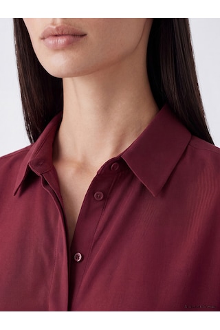 Lcw Everyday Bordo Gabardin Kadın Gömlek Tunik