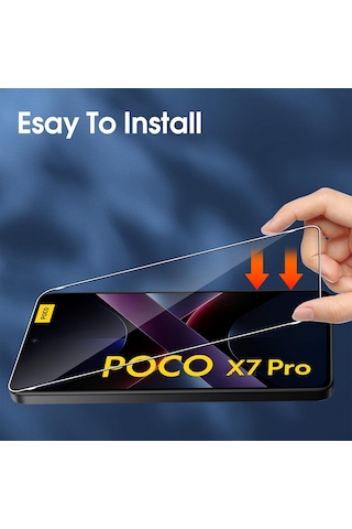 Xiaomi Poco X7 Pro Uyumlu Ekran Koruyucu 9h Temperli Cam Şeffaf