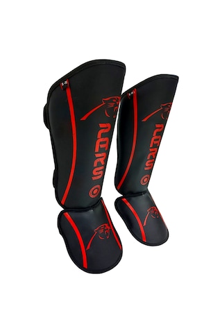 Pars Guard Kick Boks Ve Muay Thai Ayak Kaval Koruyucu Kırmızı-siyah Siyah - Kırmızı