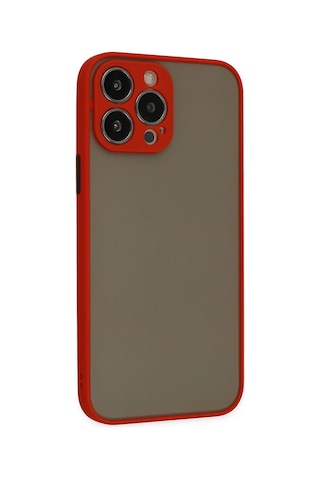 Newface - 512 - iPhone Uyumlu 13 Pro Kılıf Montreal Silikon Kapak - Csmo-tex - - Kırmızı