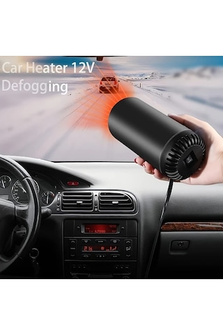 Elmpaly Siyah 12v 2'si 1 Arada Araç Isıtıcı Ve Buz Çözücü Emme Başlıklı 180 Derece Dönebilir