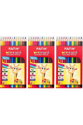 Fatih 12 Renk Tam Boy Kuru Boya 3 Lü