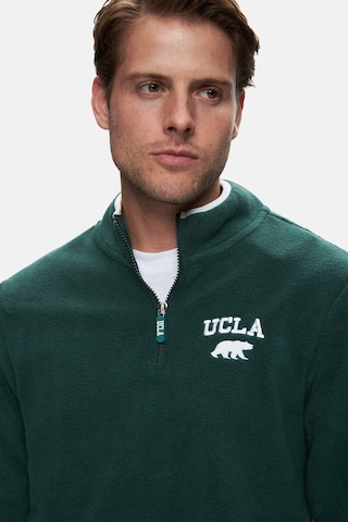 Ucla Cornıng Yeşil Yarım Fermuarlı Nakışlı Polar Standard Fit Erkek Sweatshirt Yeşil