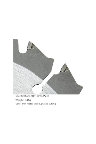 Shineyee Çelik Karbür Ahşap Kesici Bladesi - 210x1.8x25.4mm 24 Dişli, Yumuşak Ve Sert Malzemeler İçin Evrensel Çaprazlama Aleti