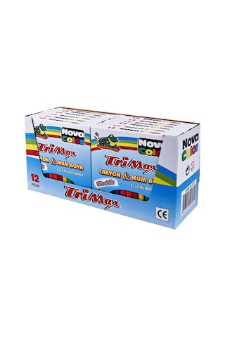 Nova Color TrimaxÜçgen Mum Boya  12'li NC-2117