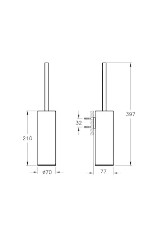 VitrA Origin Duvardan Tuvalet Fırçalığı Siyah A4489436