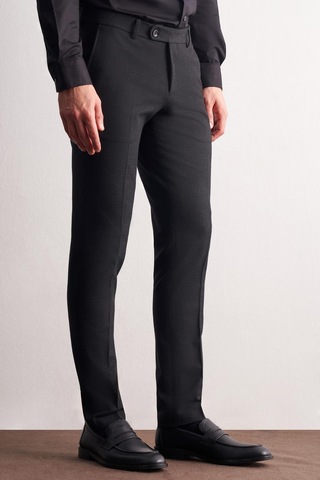 İmza Siyah Yan Cep Açık Paça Esnek Slim Fit Classic Classic Pantolon 1003255163 Siyah