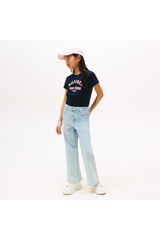 Tommy Hilfiger Glitter Curve Nyc Logo Çocuk Lacivert T-shirt Kg0kg08813 Lacivert